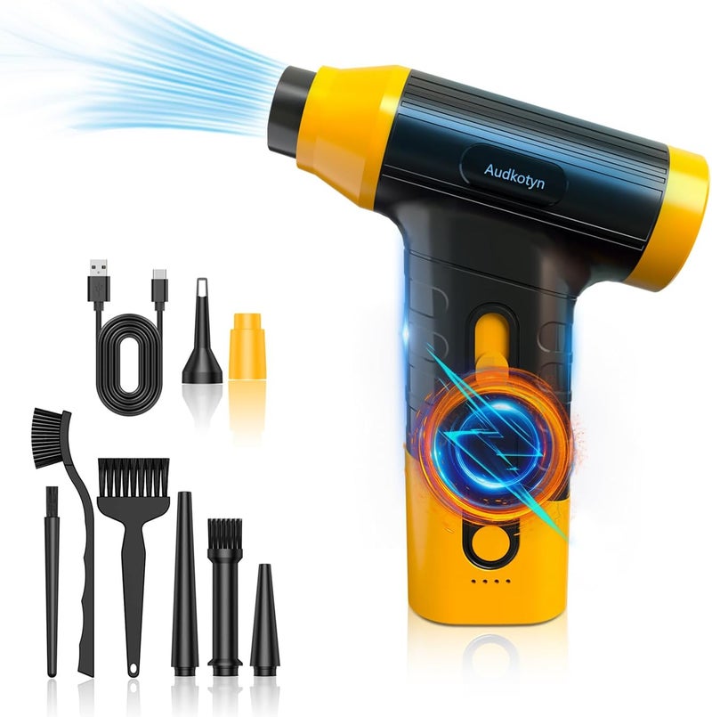 Audkotyn Cordless Electric Compressed Air Duster - 150000 MRP Electric air Blower for Cleaning Keyboard, PC, Cameras, Electric Air Pump for Inflatable Cushions, Air Mattress Beds, Boats, Swimming Ring - Image 1